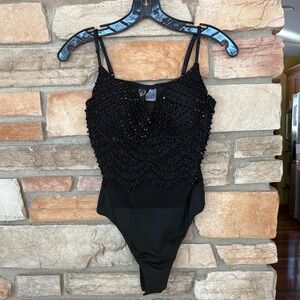 Black Beaded bodysuit
